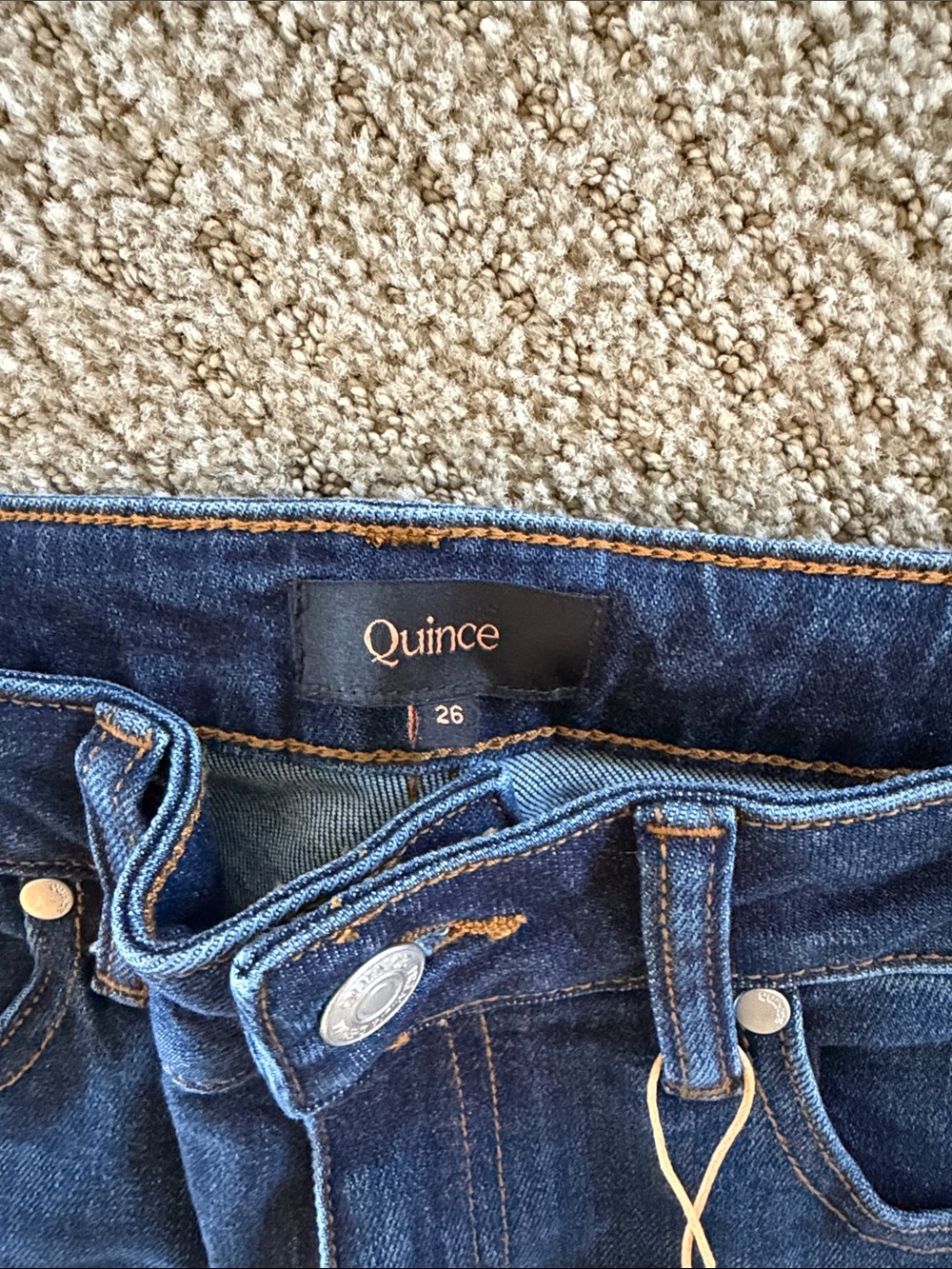 Quince Bella Stretch Wide Leg Jeans - Dark Blue size 26 - Picture 8 of 9